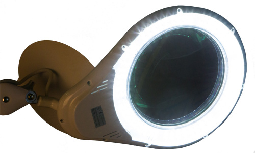 Лупа настольная Bresser (Брессер) 2х, 175 мм, с подсветкой вид боковой панели